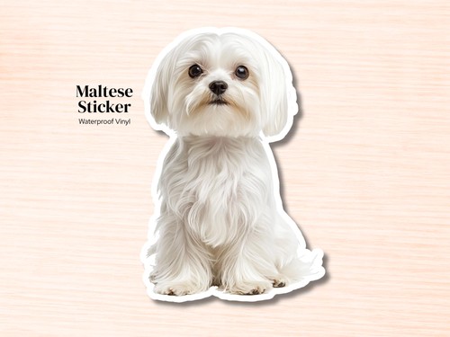 Maltese dog sticker waterproof - maltese,
