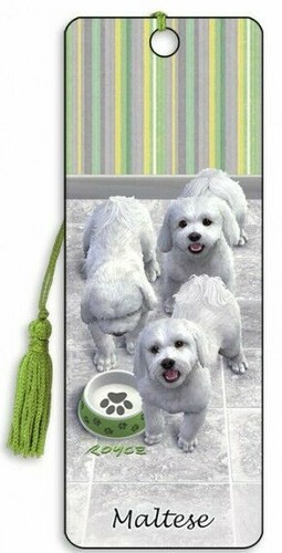 Bookmark maltese dog small - 3d,