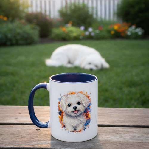 Maltese dog coffee cup
