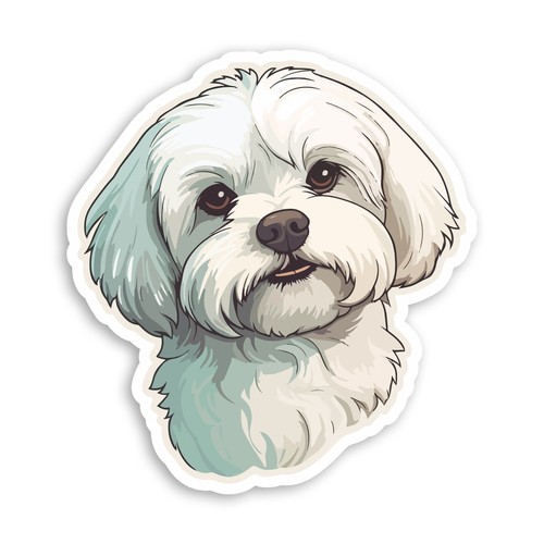 10cm maltese dog vinyl - maltese,