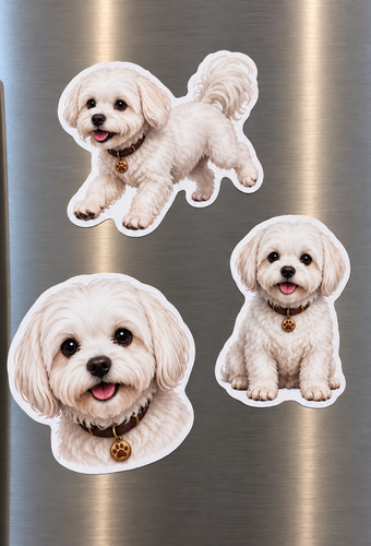 Maltese dog magnets set - dog,