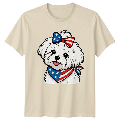 Patriotic maltese puppy - patriotic,