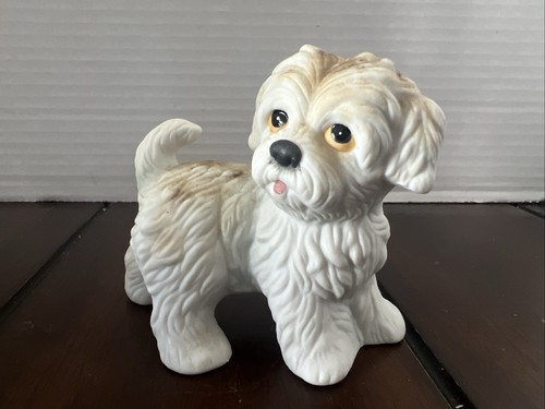 Homco white maltese puppie - maltese,