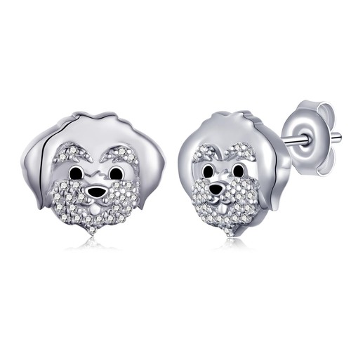 Maltese stud earrings 925 - maltese,