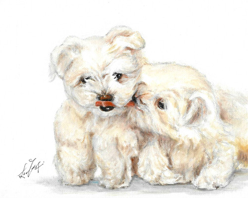 Original oil dog - oil, portrait