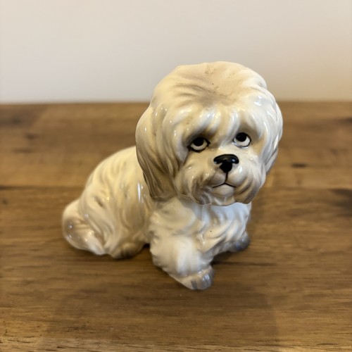 Vintage porcelain shih tzu - porcelain,