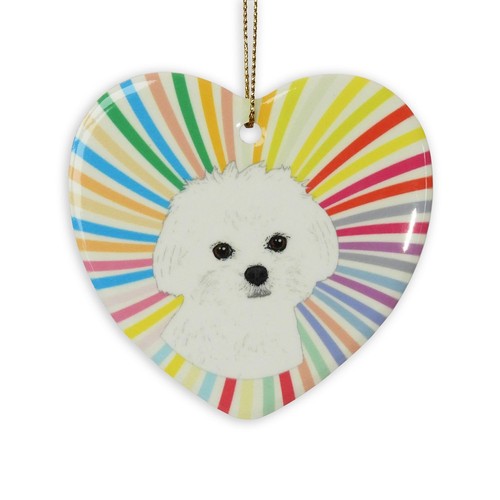 Maltese heart ornament - maltese,