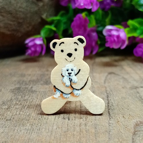 Maltese dog pin badge handmade - badge,