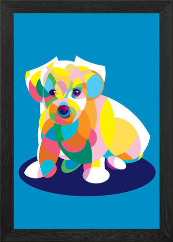 Maltese puppy framed wall - maltese,