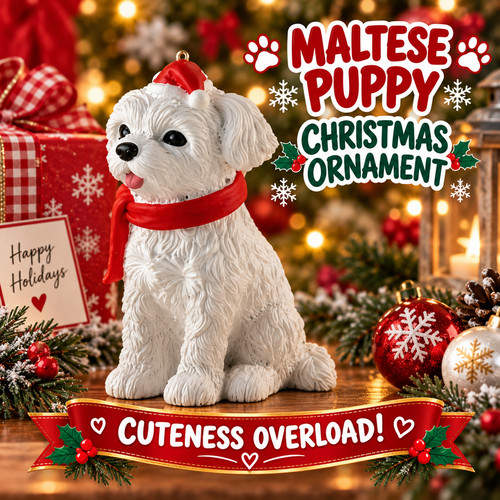 Maltese puppy christmas - maltese,