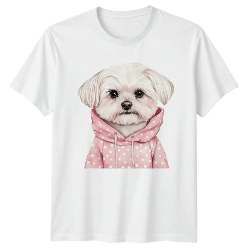 Watercolor maltese dog - maltese, puppy