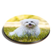 Round MDF Coaster Cute White