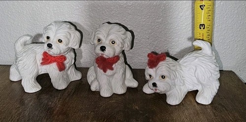 Puppy dog figurines maltese - dog,