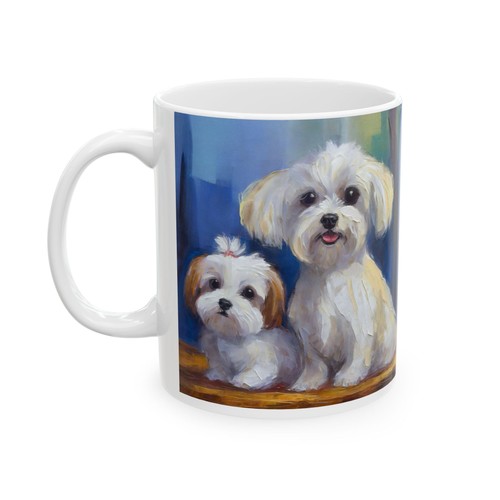 Maltese puppies ceramic mug - puppies,